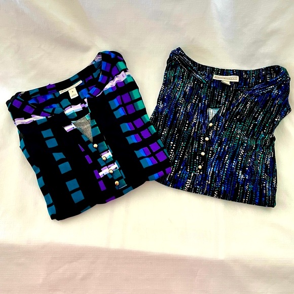 Dana Buchman / 2~Colorful Blouses With Sleeves / Identically The Same. - Picture 14 of 14